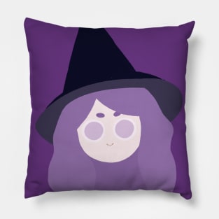 Cute Witch with purple hair and black hat 🔮 Pillow