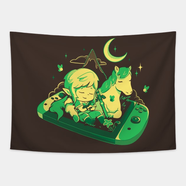 Chilling Hero - Cute Lazy Geek Gift Tapestry by eduely