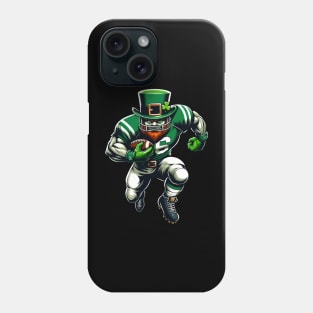 St Patrick's Day Irish Leprechaun Football Player Phone Case