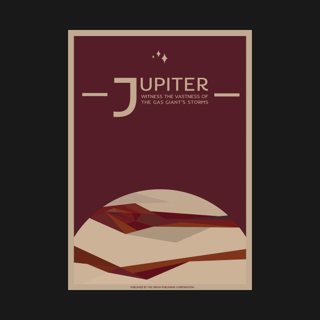 Art Deco Space Travel Poster - Jupiter by Walford-Designs
