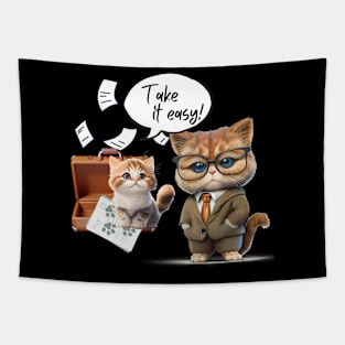 Take it easy, cute cats Tapestry