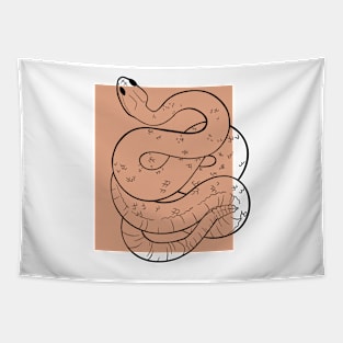 Rattlesnake with Peach Color Block Tapestry