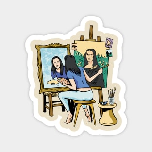 Mona Lisa Self Portrait Magnet