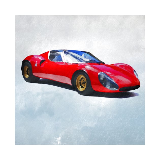 Vintage Alfa Romeo in watercolor by thelazypigeon