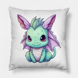 Kawaii Japanese Dragon Drawing Pillow