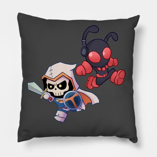 Chibi Tasky and his Lil' Buddy! Pillow by Kamy2425