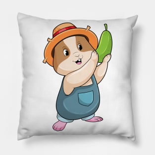 Hamster as Farmer with Zucchini Pillow