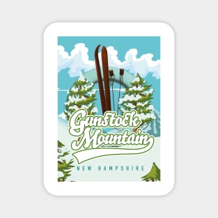 Gunstock Mountain New Hampshire Skiing cartoon Magnet