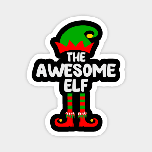 Awesome Elf Matching Family Group Christmas Party Pajama Magnet