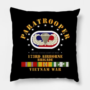 173rd Airborne Bde Oval w Paratrooper w VN SVC Pillow