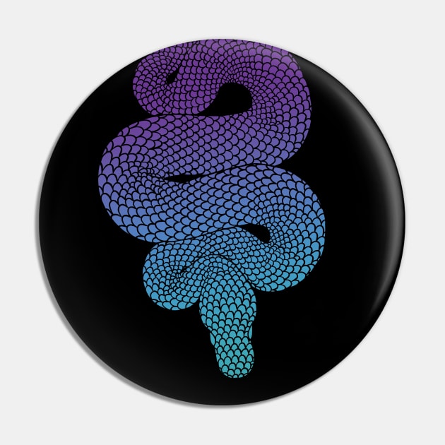 The Curling Cold Snake Pin by polliadesign