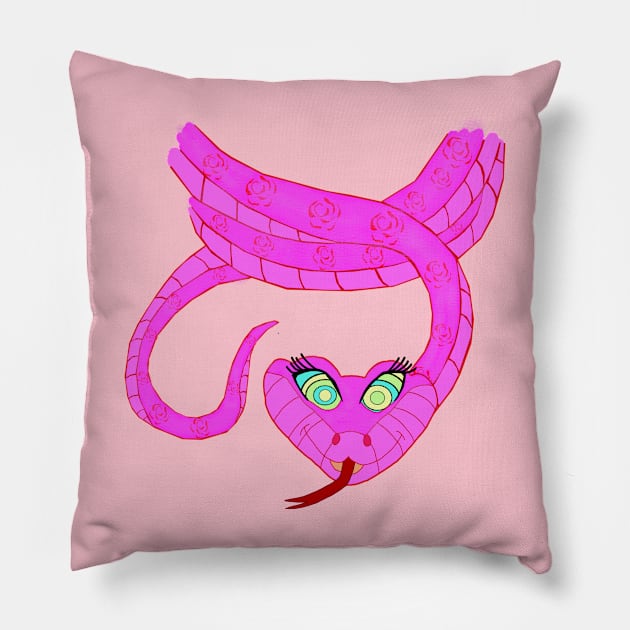 Pink Kaa Hypnotizes You Pillow by FFSteF09