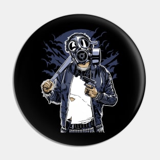 Gas Mask Punk Pin