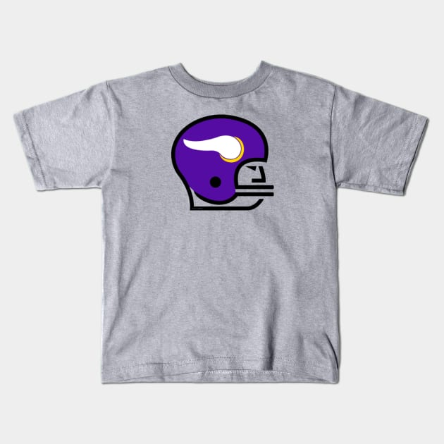Vintage 70's-Styled Helmet Decal - Vikings (Horn) - Minnesota Vikings - Kids  T-Shirt