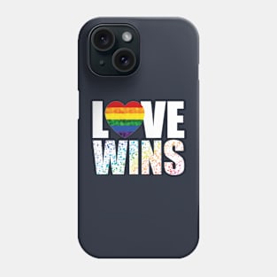 Love Is Love Peace Sign Pride Lesbian  Gay LGBTQ Watercolor Rainbow Heart, Love Wins Cute Phone Case