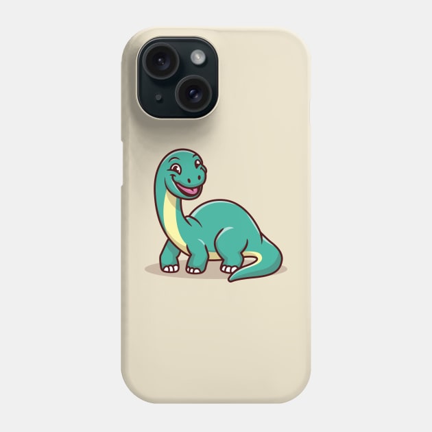 Cute Brontosaurus Smiling Phone Case by Catalyst Labs