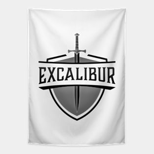 Excalibur The Legendary Sword in the Stone Shield Emblem Tapestry