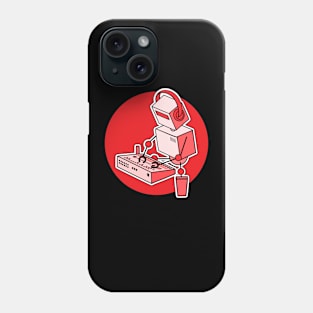 Robot Playing Drum Machine (pocket print size) Phone Case