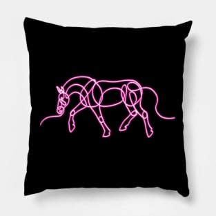 Trotting Neon Horse Pillow