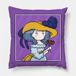 Cute Marie Antoinette Queen of France Pixel Art Pillow