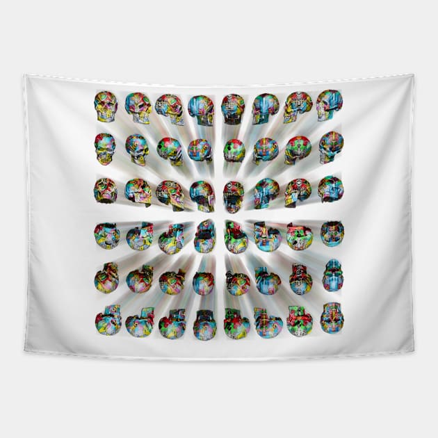 Skull Army of Color Tapestry by Diego-t