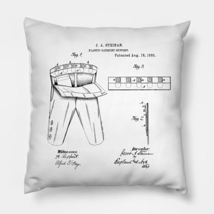 Elastic Garment Support Corset Vintage Retro Patent Hand Drawing Funny Novelty Gift Pillow