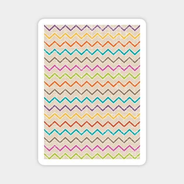 Distressed Chevron - Multi Magnet by Blue-Banana