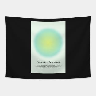 Positive Affirmation Green Gradient Aesthetic Aura Energy Tapestry