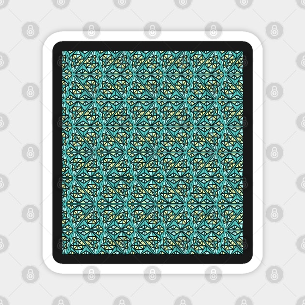 Geometic Blue Diamond Print Magnet by Sparkleweather