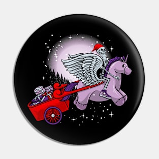 santa claus riding a pony Pin