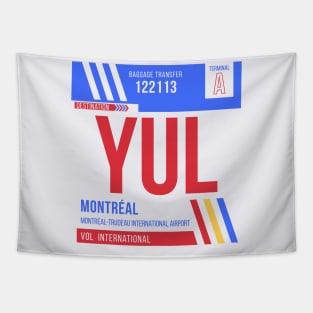 Montreal (YUL) Airport Code Baggage Tag Tapestry