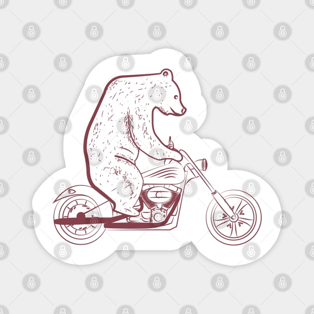 Bear on a motorcycle Magnet by lakokakr