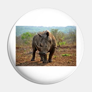 White Rhinoceros Zulu Nyala Game Reserve South Africa Pin