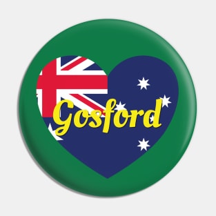 Gosford NSW Australia Australian Flag Heart Pin