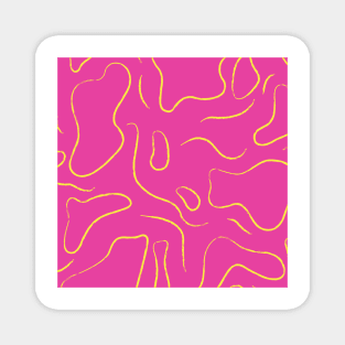 pink and yellow squiggle Magnet