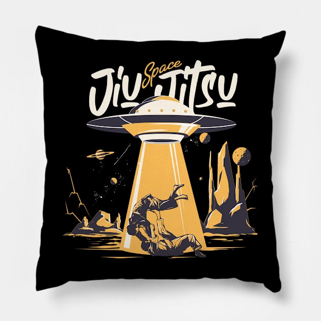 Space Jiujitsu UFO Pillow by Mako Design 