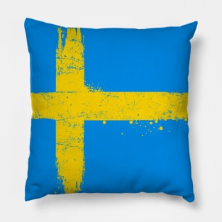 Distressed Swedish Flag Pillow