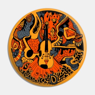 Orangrey Circle of Music Pin