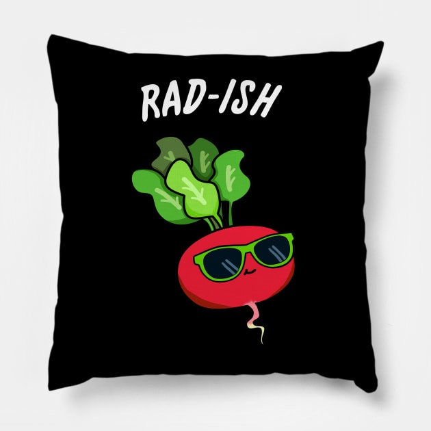 Rad-ish Cute Radish Pun. Pillow by punnybone