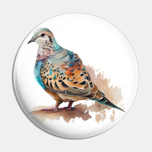 Turtle Dove Watercolor Pin