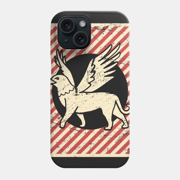 Retro Vintage Fantasy Griffin Poster Phone Case by MeatMan