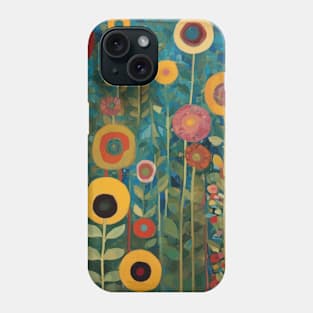Colorful Abstract Flower Garden Landscape After Klimt Phone Case