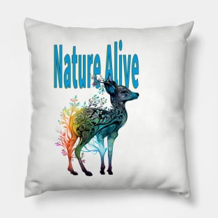 Baby Deer in Nature Art Pillow