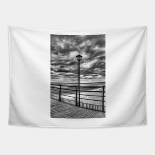 Cleethorpes Pier Lamp Monochrome Tapestry