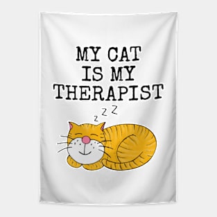 My Cat Is My Therapist Tapestry