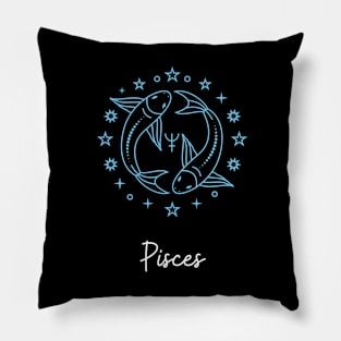 Astrological zodiac birthday sign Pisces Pillow