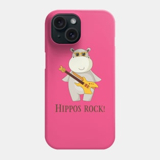 Hippos Rock, Cute Funny Hippo Phone Case