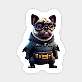 Cute Pug in Bat Costume - Adorable Pug in Bat Suit Design Magnet