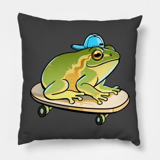 Skateboard Frog Pillow