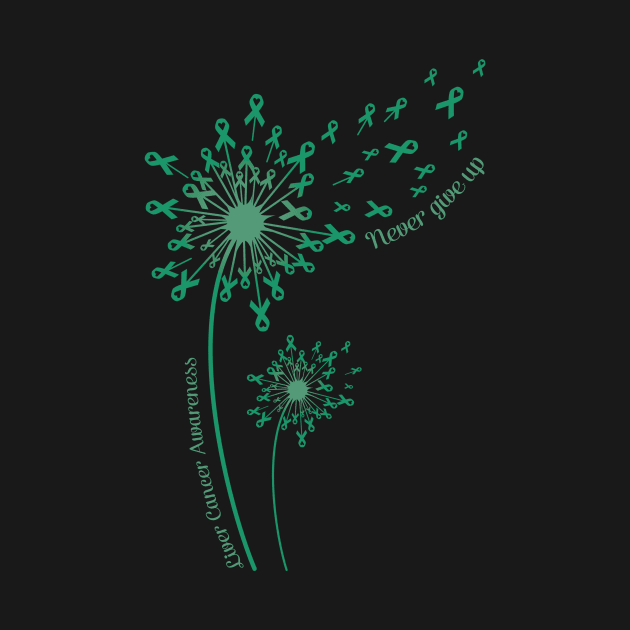 Dandelion Liver Cancer Awareness Never Give Up by Elliottda